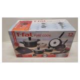 NIB T-Fal Pure Cook 12 Pcs Pots & Pan Set