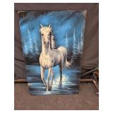 Velvet Horse Painting 24x36 needs cleaning