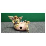 Jim Shore Hanging Pink Angel Blue Bird Birdhouse