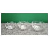 Three Glass Serving Bowls
