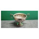 Vintage Silver Plated Hammered Metal Fruit Bowl