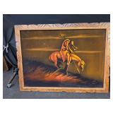 Velvet Painting End of Trails 35x25 needs cleaning