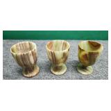 Set of 3 Brown & Tan Goblets