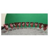 10) Cranberry Color Wine Glasses