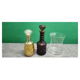 Two Vintage Decanters & Glass Item