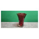 Ruby Red Hoosier Glass Vase
