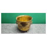 Large Hammered Brass Planter