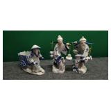Vintage Asian Fishing Couple Figurines
