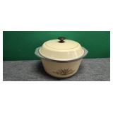 Vtg Yellow Ceramix Lidded Casserole Dish