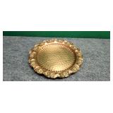 Hammered Round Copper Tray