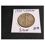 1943 Walking Liberty Silver Half Dollar