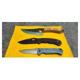 Two belt knives 1 fix blade possibly fake