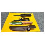 Three belt knives possibly fake