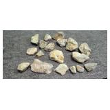 Collection of light color unpolished mineral Rock