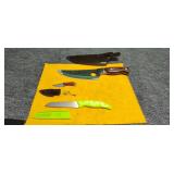 2 fix blade  knives one keychain all with Sheaths