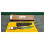 Fixed 6-in blade knife with sheath possibly fake