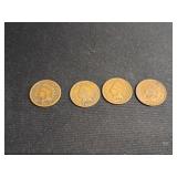 4) Indian Head Pennies 1890, 1901, 02, 03