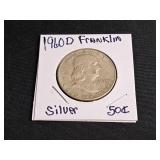 1960 D Franklin Silver Half Dollar