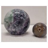 Jasper Sphere, Fluorite Sphere
