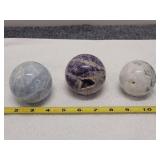 Amethyst, Moss Agate, Blue Calcite
