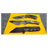 Two Damascus knives to fix knives one belt