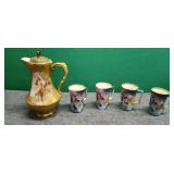 Vintage Ceramic Pitcher and Cups