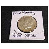1968 Kennedy 40% Silver Half Dollar