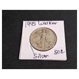 1945 Walking Liberty Silver Half Dollar