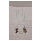 Silvler-Tone Owl Pendant Necklaces