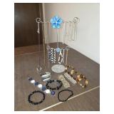 Costume jewelry bracelets and jewelry hanger