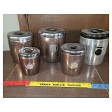 West Bend aluminum kitchen canisters and a cookie