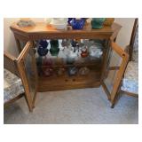 wood curio cabinet contents not included