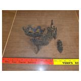 Victorian-style ornate cast iron oil lamp holder