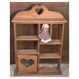 Wooden Heart wall shelf