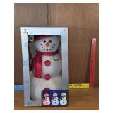 Beaded snowman w/lights