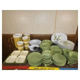 Melmac melamine dinnerware large set