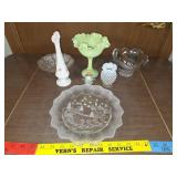 Fenton glassware and plate and bowls