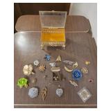 Vintage Jewelry box of pins