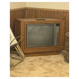 wood-grain RCA ColorTrak console television set