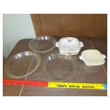 Corningwear casserole dishes 3 pie plates