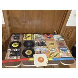 vintage children's 45 RPM vinyl records, with