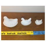 Hens on a Nest 3ct candy dishes