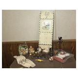 Chicken clock wall hanging and cast iron door