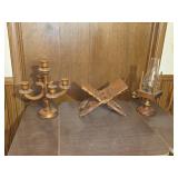 1960's Hand Carved Wooden Folding Book Bible