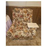 floral upholstered armchair