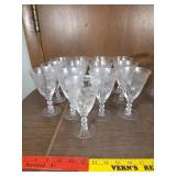 Fostoria Chintz pattern crystal goblet.