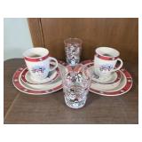 Snowman set 2ct 4 glasses