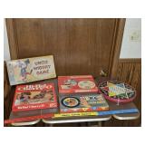 collection of vintage games and puzzles,