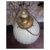 Mid century hanging orb sphere lamp light