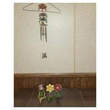 Windchime and flowers decor